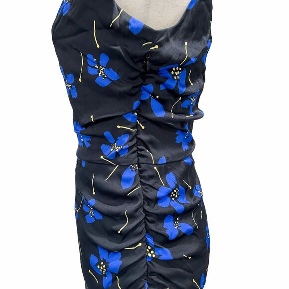 Milly NWT Butterfly Stretch Silk Pam Dress Size 4 Women's Ruched‎ Sheath Blue - Picture 7 of 14